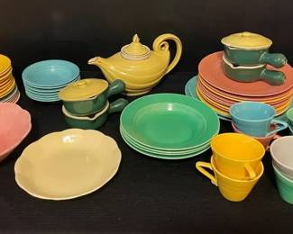 Hall Genie Teapot Soup Bowls, FiestaStyle MCM Dishware