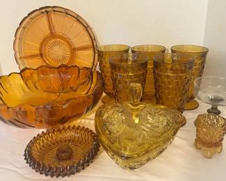 Amber Glass Serving Ware