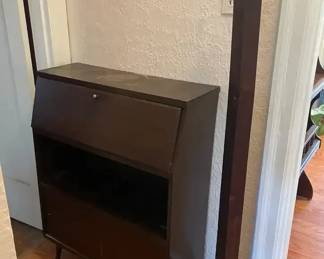 Vintage Mid Century Secretary Wood Coat Rack