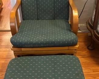 Ashley Furniture Wood Fabric Rocker With Rocking Ottoman