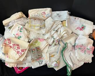 CrossStitched Embroidered Linens