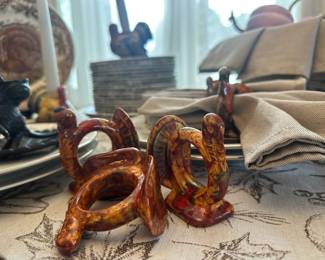 Ceramic Turkey Napkin Rings