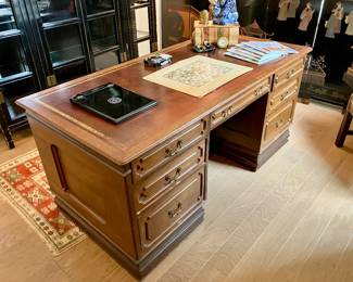 Leather-top executive desk