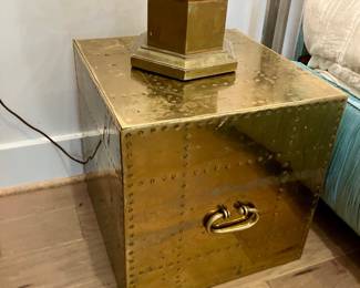 Brass cube side tables