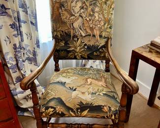 French needlepoint throne chair