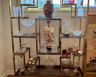 Oriental brass etagere