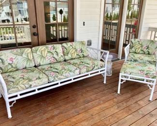 Meadowcraft faux bamboo outdoor sofa and chair