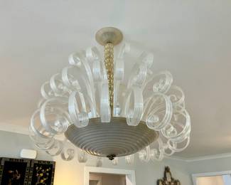 1950s Barovier and Toso glass ribbon chandelier
