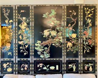 Stone inlaid room divider