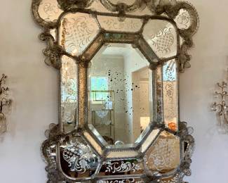 Late 18th c Venetian glass mirror