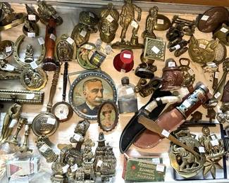 Check out ALL the showcases...Brass, Historical, Jewelry, Trinkets, Pens, Folk Art, Miniatures and more