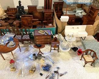 Miniature Doll House Furniture...Easy to move, no moving company needed.