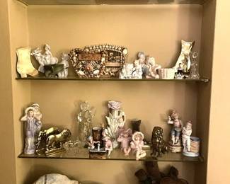 German Porcelain & Bisque Figurines, Antique & Folk Art Shell Art Collection.