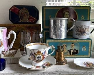 Just a sampling of the Large English Royality Memorabilia Collection all throughout the home.