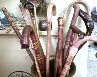 More Old Canes & Walking Sticks...More located upstairs.