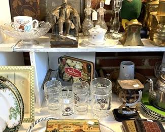 Abe Lincoln Bookends, Tin Boxes, Large Collection of Cribbage Board Games