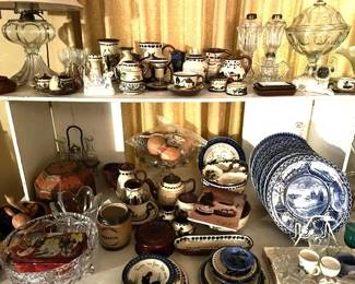 Historical Souvenir Plates, Transferware, Whale Oil Lamps, Motto Ware.