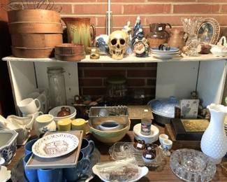 All Tables & Shelves will be full...Ironstone, Lambeth Royal Doulton, Glassware, Pottery & Treasures.