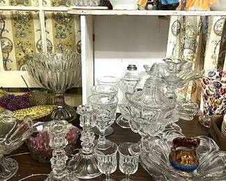 EAPG (Early American Pattern Glass) & 1800's Flint Glass, Royal Doulton & more.