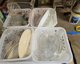 Misc dishes, vases jars 