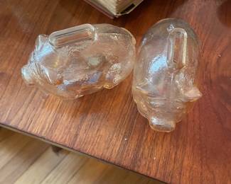 $12.00/ea. - Vintage Glass Piggy Banks, Pressed Glass Coin Banks