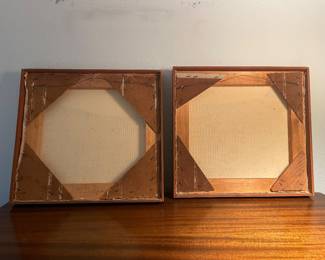 $97.00 - Pair of Mid-Century Modern Abstract Canvas Paintings, Framed