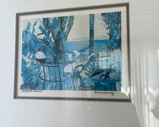 $150.00 - Vintage Eileen Seitz Signed Tropical Coastal Art Prints, Set of 4, 1988-1991