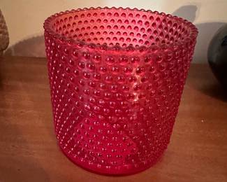 $5.00 - Summerville Pink Wax Filled Dot Glass Holder