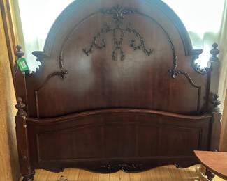 $295.00 - Queen Size Jessica McClintock Romance Collection for American Drew Bed Frame with Headboard, Footboard and Side Rails (One Rail Cracked, But Fixable)