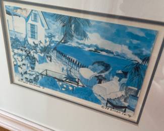 $150.00 - Vintage Eileen Seitz Signed Tropical Coastal Art Prints, Set of 4, 1988-1991