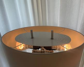 $62.00 - Modern Brushed Nickel 2-Light Floor Lamp with Oval Drum Shade