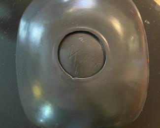 $25.00 - Signed Handmade Fused Art Glass Abstract Bowl/Platter *Chip in Corner*
