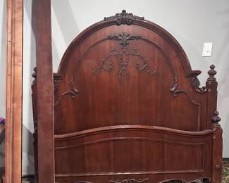 $295.00 - Queen Size Jessica McClintock Romance Collection for American Drew Bed Frame with Headboard, Footboard and Side Rails (One Rail Cracked, But Fixable)