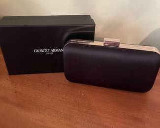 $38.00 - Giorgio Armani Parfums Black Evening Clutch Purse with Original Box 