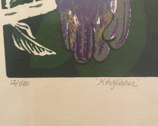 $38.00 - Kathleen Ruth "Kingfisher" Signed Limited Editon Print 12/500