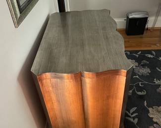 $225.00 - Silver Metallic Serpentine 2-Door Accent Cabinet/Console