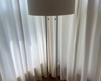 $62.00 - Modern Brushed Nickel 2-Light Floor Lamp with Oval Drum Shade