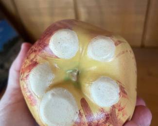 $22.00 - California Claywork Art Ceramic Apple Lidded Jar, Hand Painted