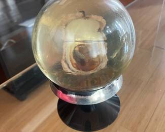 $38.00 - Vintage Naure Gems Pearl Oyster Specimen Globe, Cultured Pearl Educational Display