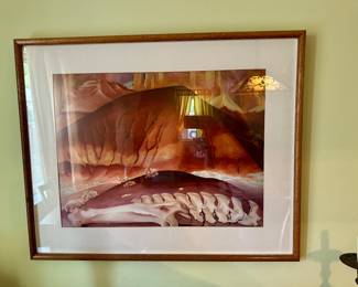 $75.00 - Framed Print of Red Hills and Bones (1941) By Georgia O'Keeffe