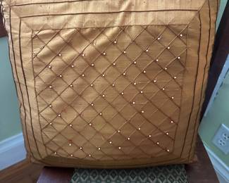 Beaded Gold Pillow