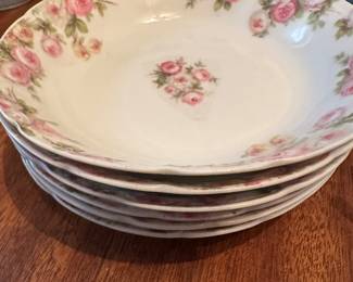 $260.00/Set - Pink Floral Set of 18 C.H. Field Haviland Limoges and GDA (Gerard, Dufraisseix & Abbot), France China Plates and Bowls