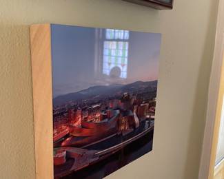 $18.00 - Guggenheim Bilbao Museum Panoramic Wood Wall Art, Tako Spain