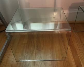 $265.00 - 3-Piece Modern Bent Glass Waterfall Coffee & End Table Set