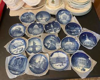 $150.00 - Bing & Grondahl Christmas in America Collector Plates, Hand Painted Denmark, Multi Year Collection