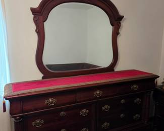 Dresser and mirror match queen bed with Queen bed and mattresses $400obo