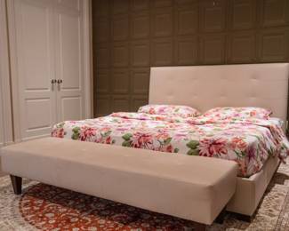 queen size bed frame with matching ottoman