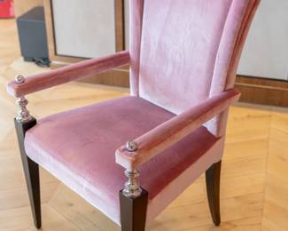 pink velvet chair x 2