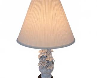 Porcelain Floral Table Lamp, 27" Tall