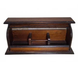Wooden Roll-Top Desk Organizer